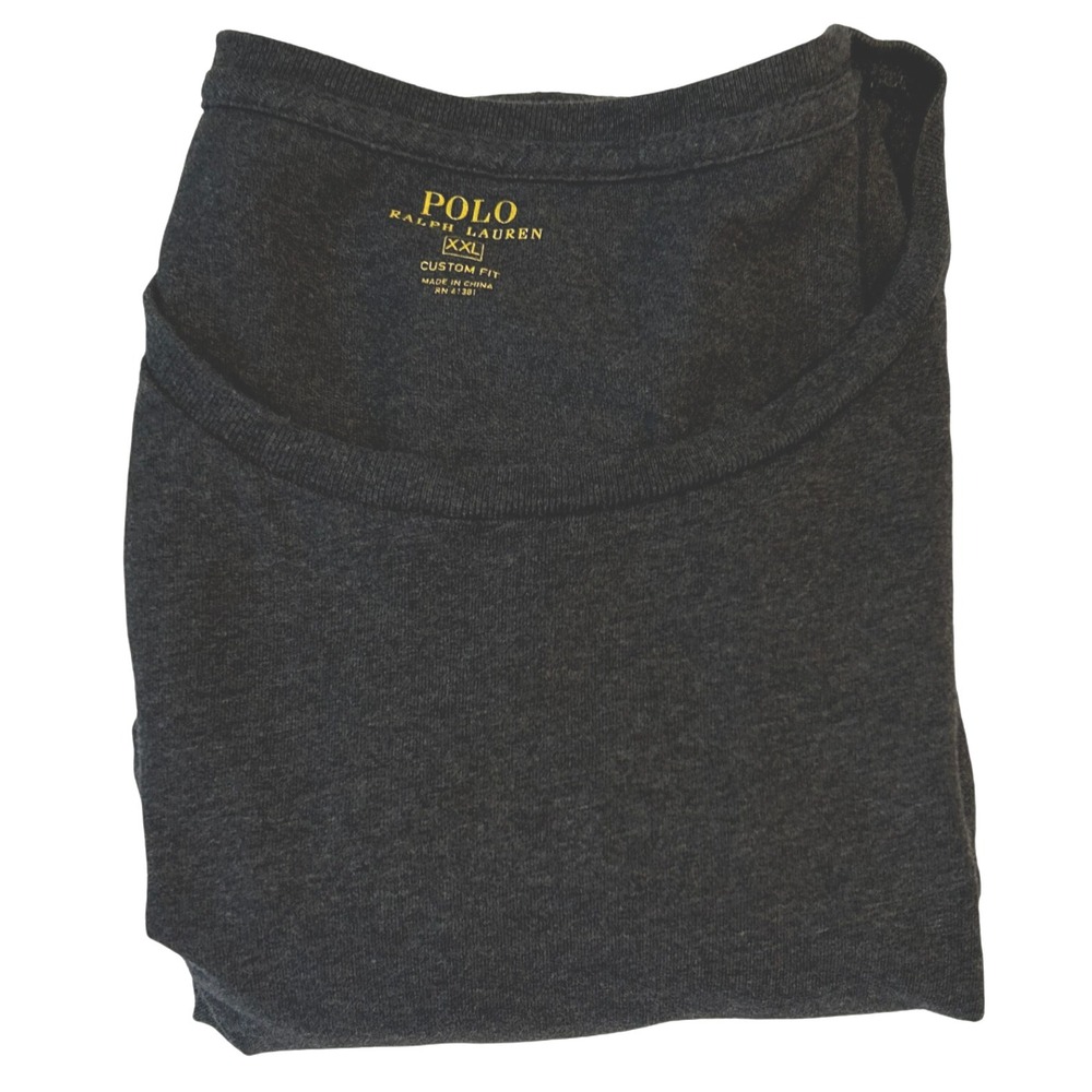 POLO Ralph Lauren Custom Fit Long Sleeve T-Shirt XXL‎ Dark Gray Tee Crew Neck